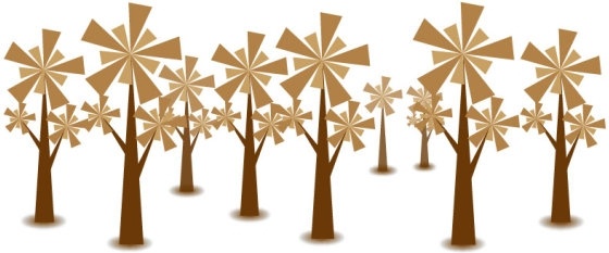 tree icons background brown decoration geometric design style