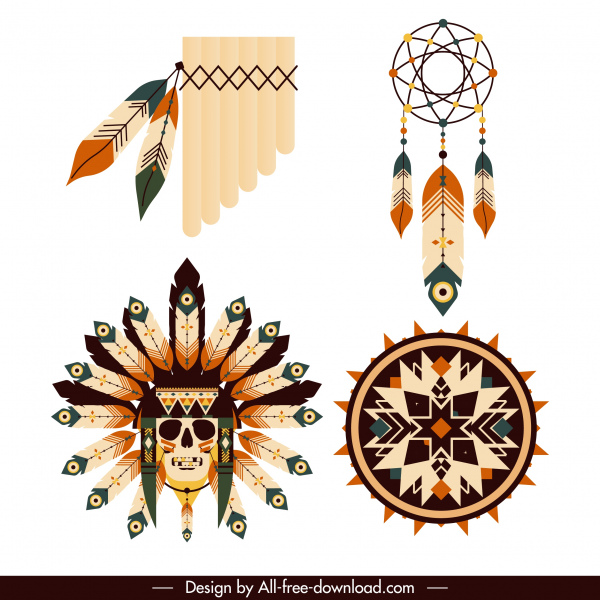 tribal america design elements traditional feathers decor 