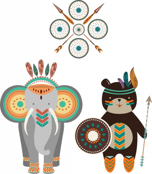 tribal design elements various boho decoration style