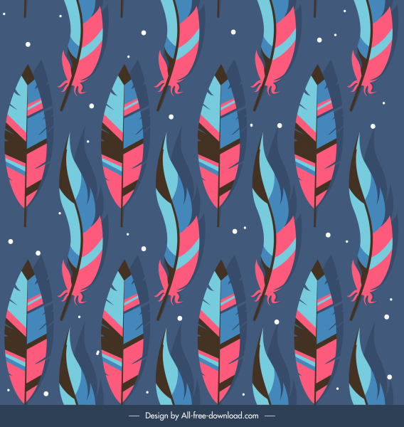tribal feathers pattern colorful repeating symmetric decor