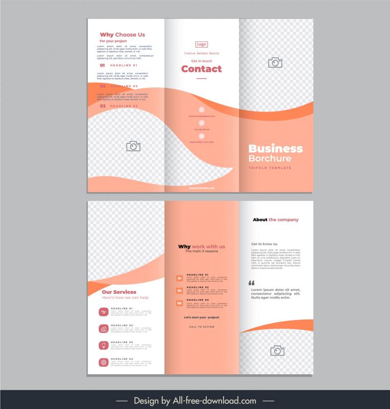  trifold brochure template dynamic curves checkered 