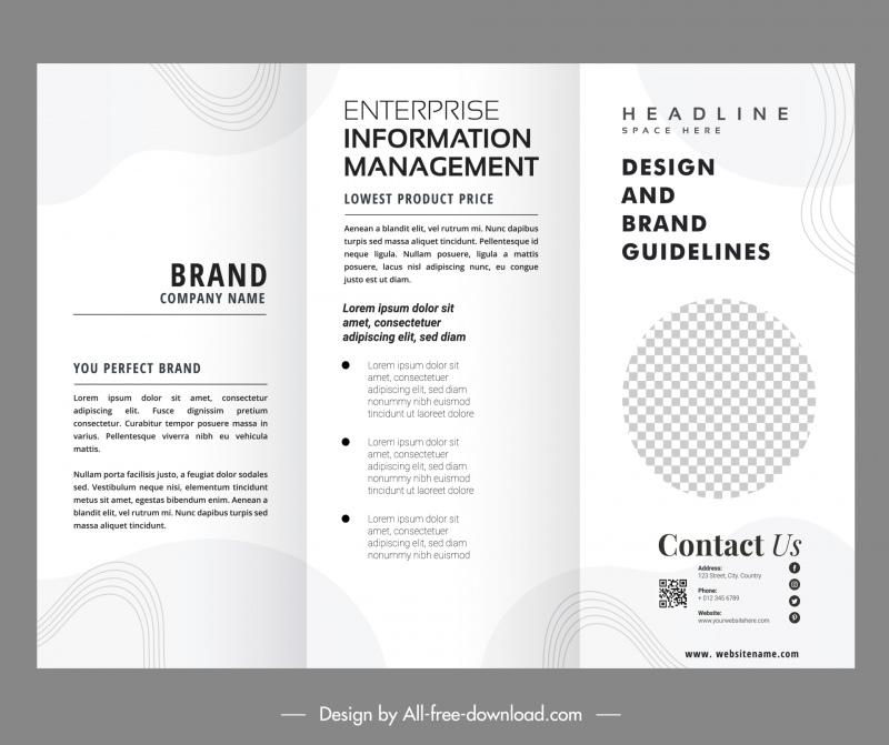 trifold minimal brochure template checkered circles  