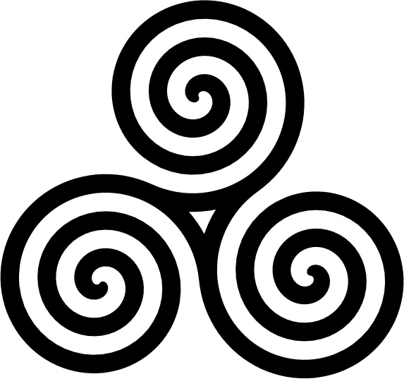 Triple Spiral Symbol Filled clip art