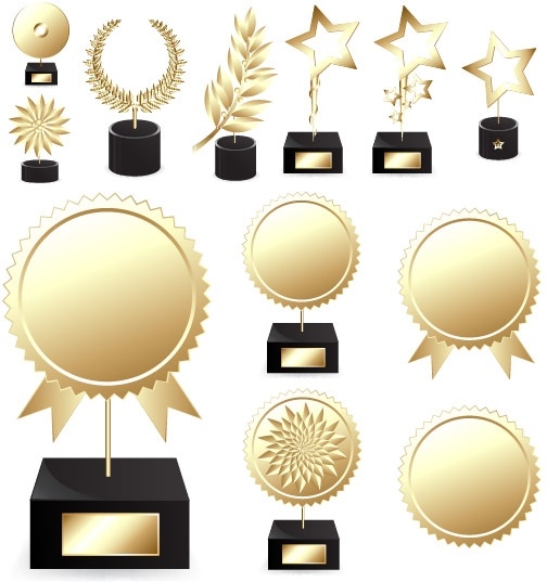 trophies medals vector