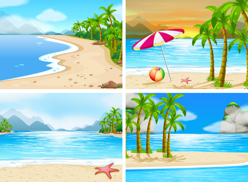 tropical travel sea background vector