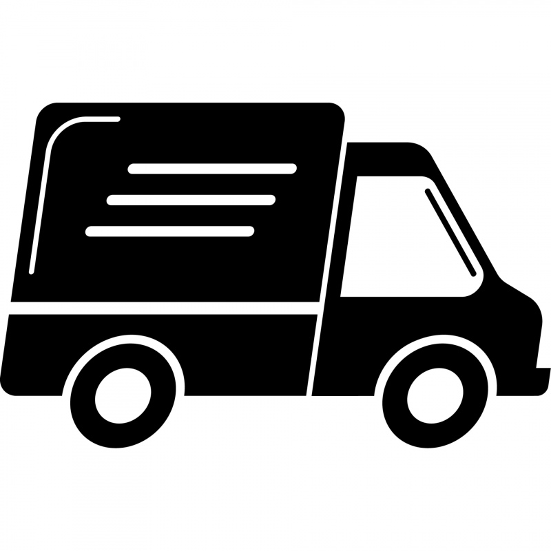 truck moving sign icon flat contrast black white geometry outline