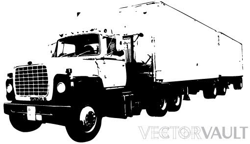 overloaded truck vector