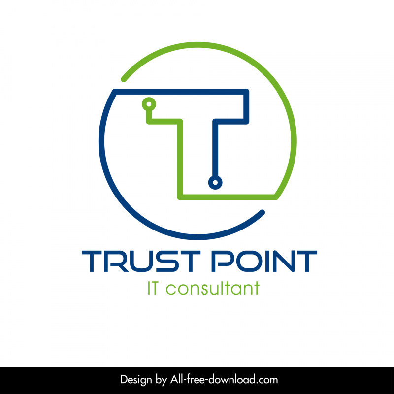 trust point logotype rounded curves geometric design