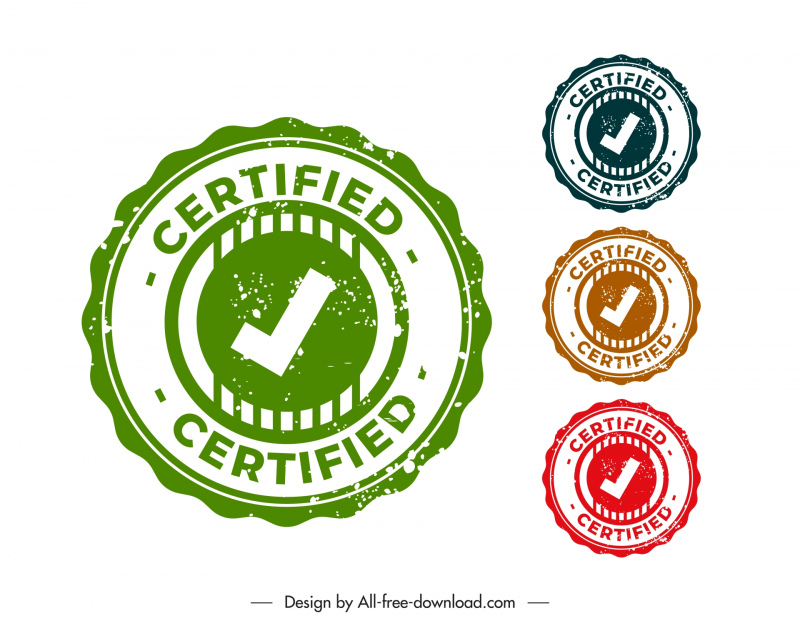 trust stamp templates flat classical checked sign