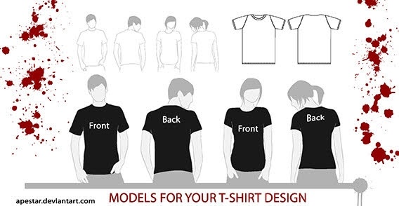 T-shirt template and models