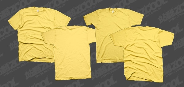 tshirt yellow blank trend template psd layered