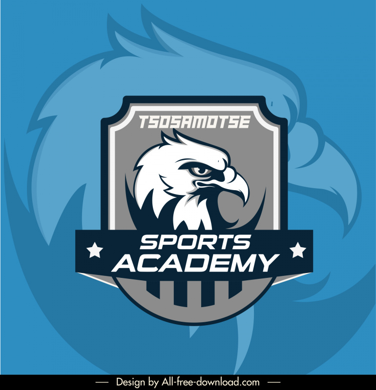 tsosamotse sports academy logo template elegant eagle face outline 