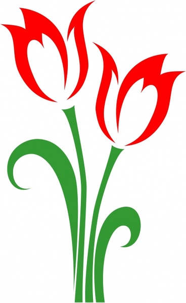 tulip background red green sketch