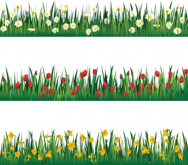 flowers meadow background templates colorful decor