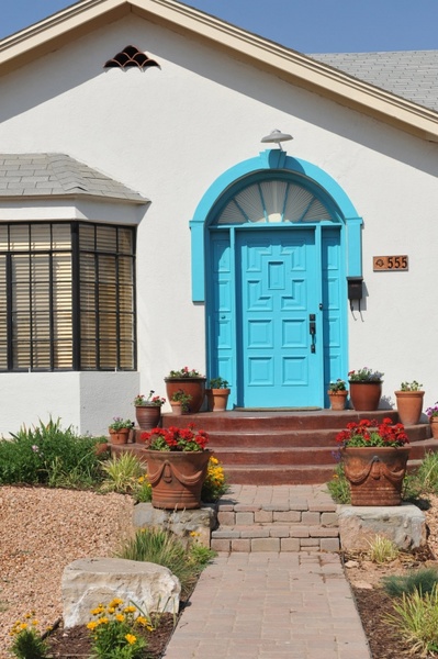 turquoisecolored door