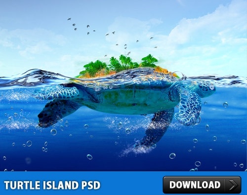 Turtle Island Free PSD File