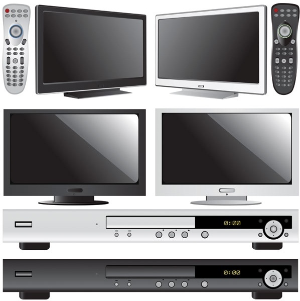 tv and dvd player vector