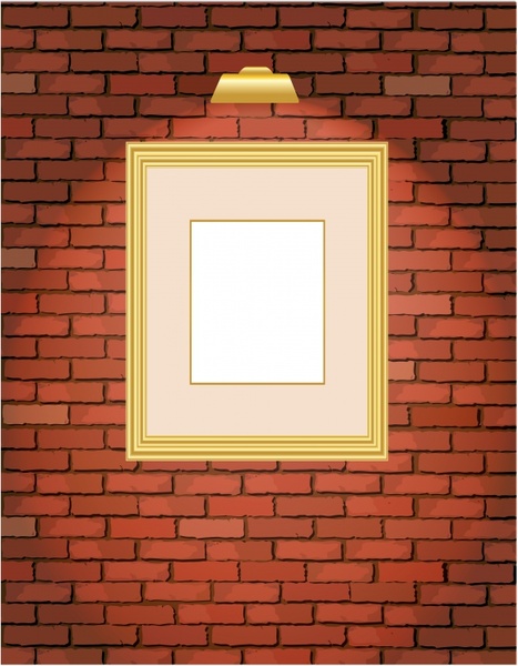 decorative background brick wall painting frame icons