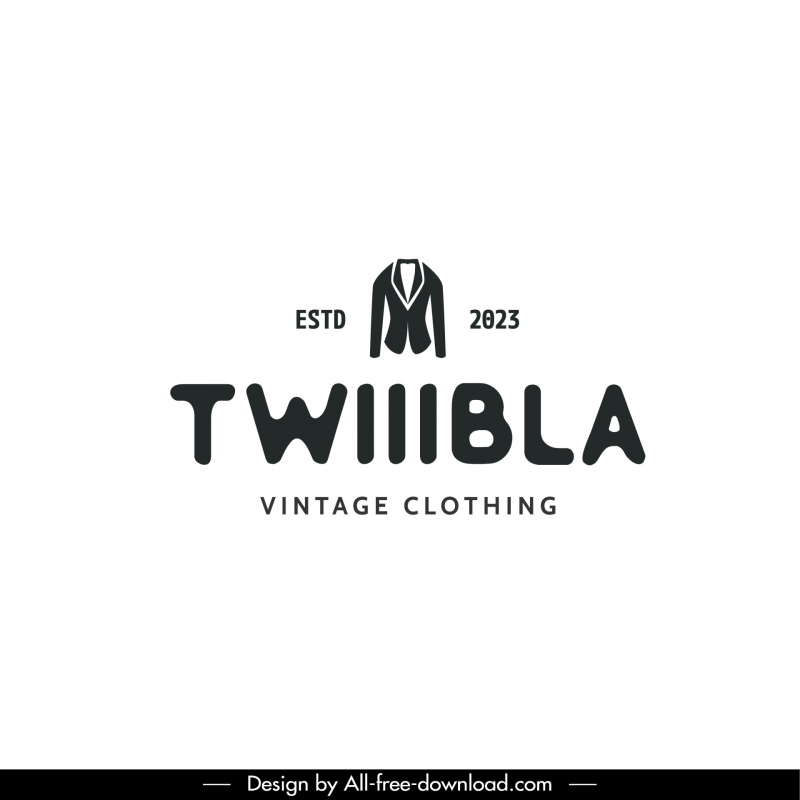 twiiibla logo retro suit texts decor 