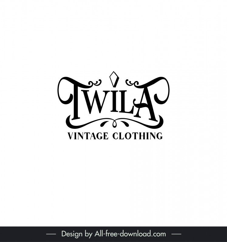 twila clothing logo classical calligraphy design 