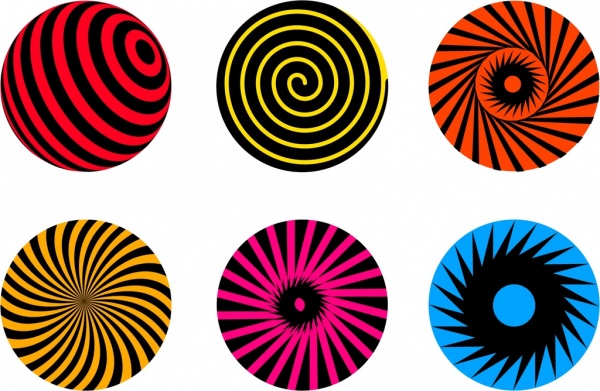 twist circles icons flat colorful decor