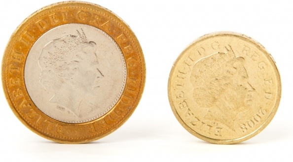 two pound coins