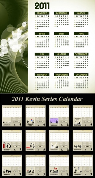 two vector calendar 2010