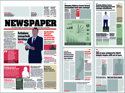 typesetting newspaper vector templates 