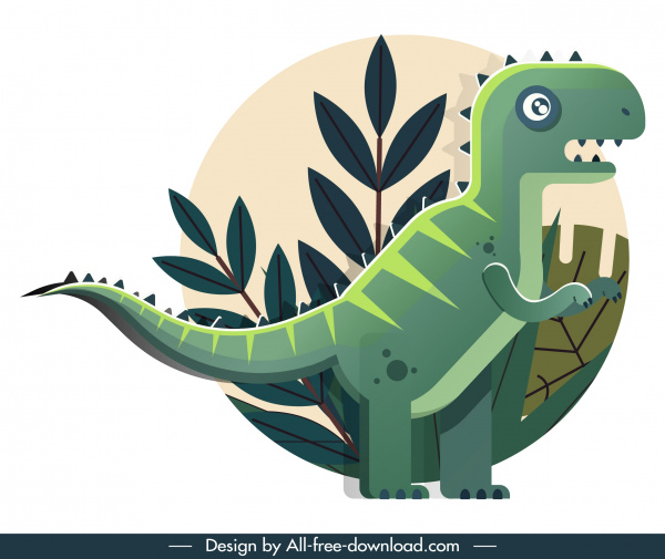 tyrannousaurus rex dinosaur icon classical flat sketch