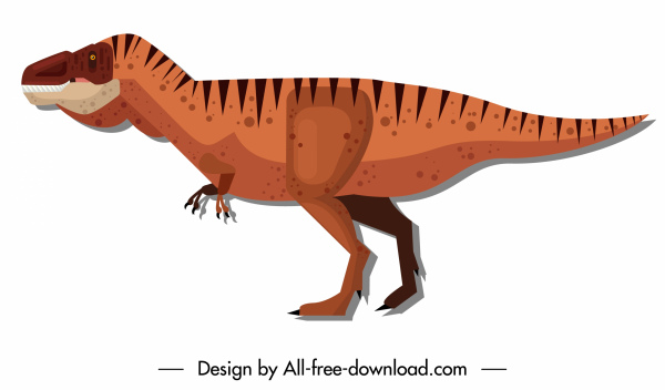 tyrannousaurus rex dinosaur icon colored flat classic design