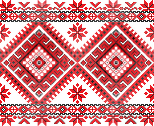 Ukraine style fabric ornaments vector graphics Vectors graphic art ...