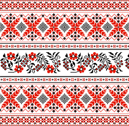 ukraine style fabric pattern vector