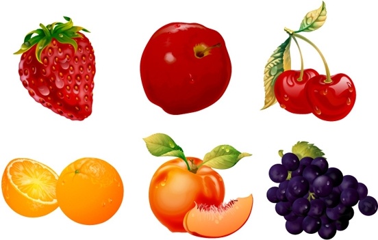 ultrafine fruits vector