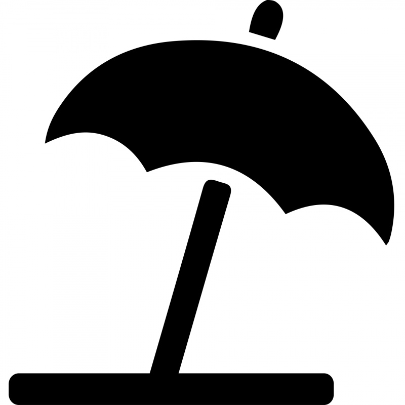 umbrella beach sign icon flat silhouette outline