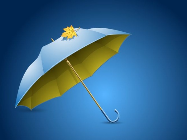 umbrella icon colored 3d design