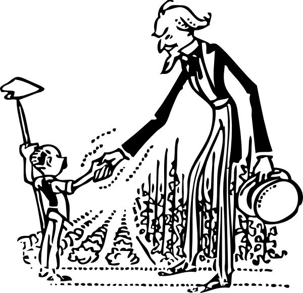 Uncle Sam Shakes The Farmers Hand clip art