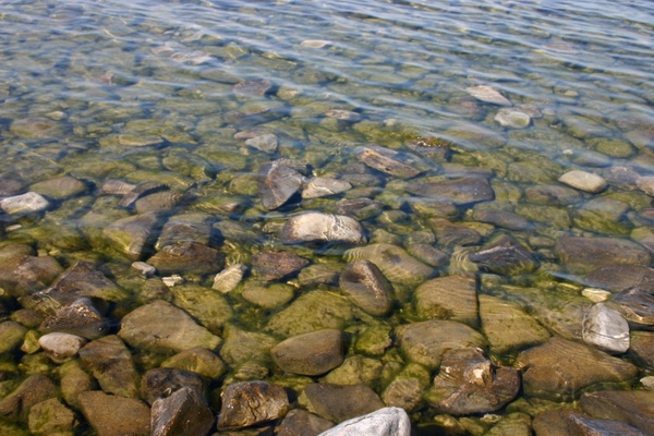 underwater stones