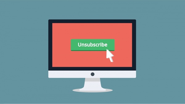 unsubscribe button vector illustration with monitor design