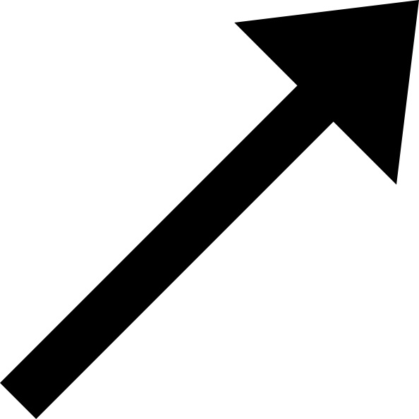 Up Right Black Arrow clip art 