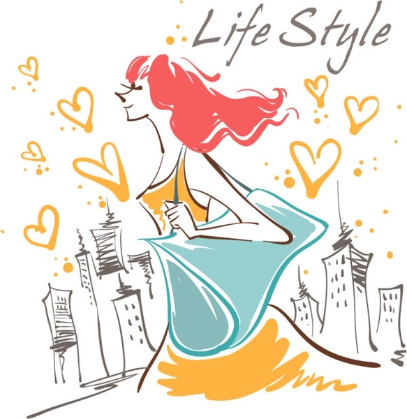 urban glamor girl illustrator vector
