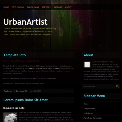 UrbanArtist 1.0 Template