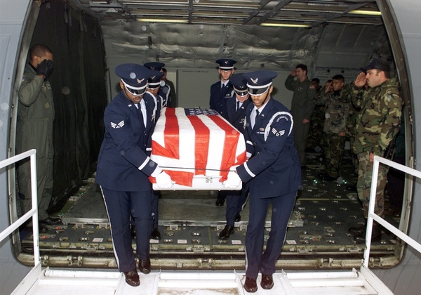 us air force casket returning
