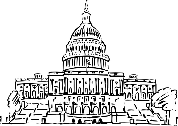 Us Capitol Building Inkpen Style clip art