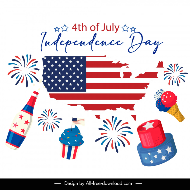 usa independence day poster symbols decoration