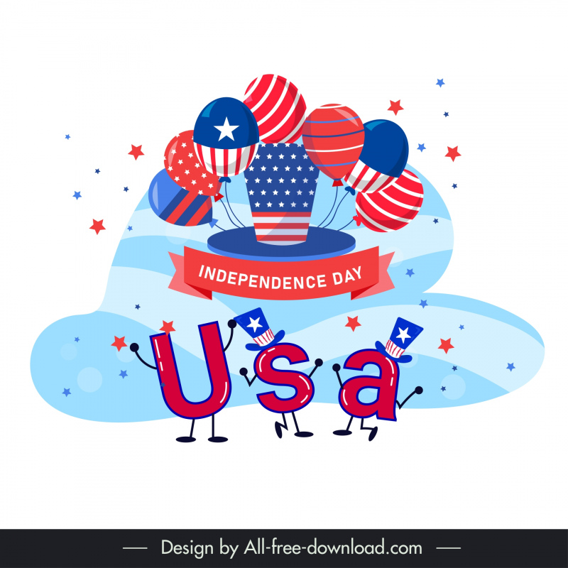  usa independence day poster template funny stylized texts