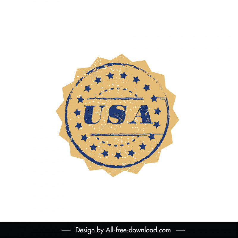  usa origin stamp template flat retro serrated design