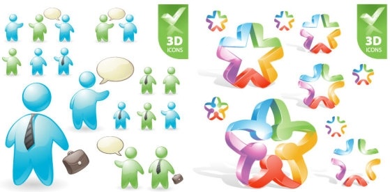 user roles and pentacle 3d vector