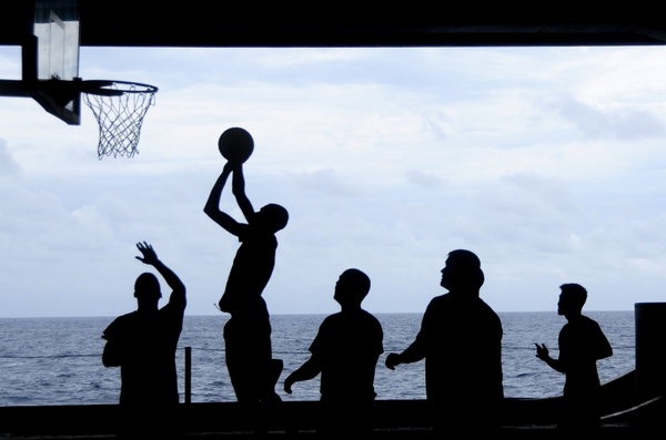 uss nimitz basketball silhouettes
