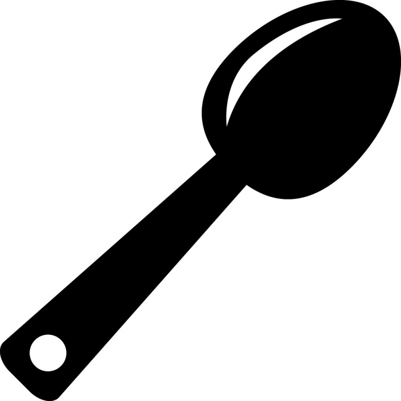 utensil spoon sign icon flat silhouette sketch