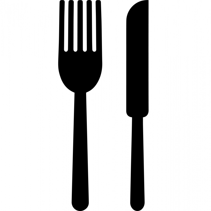 utensils restaurant sign icon silhouette knife fork sketch
